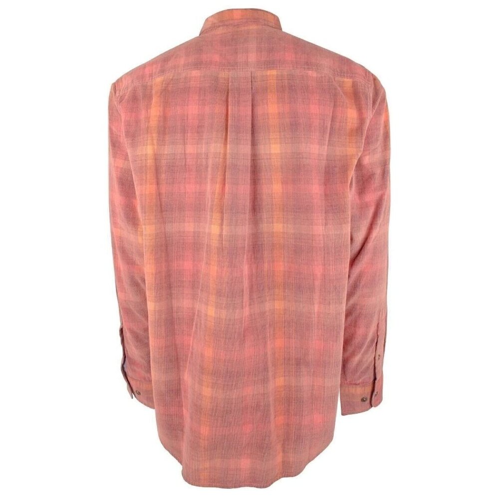 Tommy Bahama Men's Big & Tall 4XB Red Sail Coastline Cord Redwood Check Shirt - Picture 2 of 7